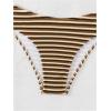 imageSOLY HUX Womens Bikini Sets Striped Bowknot Bathing Suits Spaghetti Strap Two Piece SwimsuitBrown Striped