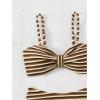 imageSOLY HUX Womens Bikini Sets Striped Bowknot Bathing Suits Spaghetti Strap Two Piece SwimsuitBrown Striped