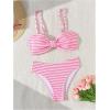 imageSOLY HUX Womens Bikini Sets Striped Bowknot Bathing Suits Spaghetti Strap Two Piece SwimsuitPink Striped