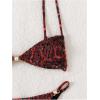 imageSOLY HUX Womens Bikini Sets Two Piece Leopard Print Swimsuit High Cut Spaghetti Straps Bathing SuitRed Leopard