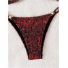 imageSOLY HUX Womens Bikini Sets Two Piece Leopard Print Swimsuit High Cut Spaghetti Straps Bathing SuitRed Leopard