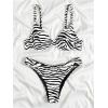 imageSOLY HUX Womens Bikini Sets Zebra Striped Bathing Suits Two Piece SwimsuitBlack and White Zebra Stripe