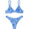 imageSOLY HUX Womens Bikini Sets Zebra Striped Bathing Suits Two Piece SwimsuitBlue Zebra Stripe
