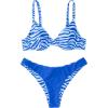 imageSOLY HUX Womens Bikini Sets Zebra Striped Bathing Suits Two Piece SwimsuitBlue Zebra Stripe