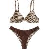 imageSOLY HUX Womens Bikini Sets Zebra Striped Bathing Suits Two Piece SwimsuitMulticoloured Zebra Stripe