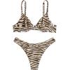 imageSOLY HUX Womens Bikini Sets Zebra Striped Bathing Suits Two Piece SwimsuitMulticoloured Zebra Stripe