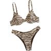 imageSOLY HUX Womens Bikini Sets Zebra Striped Bathing Suits Two Piece SwimsuitMulticoloured Zebra Stripe