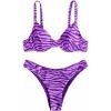 imageSOLY HUX Womens Bikini Sets Zebra Striped Bathing Suits Two Piece SwimsuitPurple Zebra Stripe