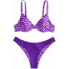 imageSOLY HUX Womens Bikini Sets Zebra Striped Bathing Suits Two Piece SwimsuitPurple Zebra Stripe