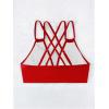 imageSOLY HUX Womens Bikini Tops V Neck Criss Cross Back Spaghetti Strap Padded Bathing Suit Swim Top OnlyPlain Red