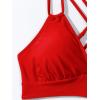imageSOLY HUX Womens Bikini Tops V Neck Criss Cross Back Spaghetti Strap Padded Bathing Suit Swim Top OnlyPlain Red