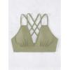imageSOLY HUX Womens Bikini Tops V Neck Criss Cross Back Spaghetti Strap Padded Bathing Suit Swim Top OnlyPure Green