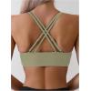 imageSOLY HUX Womens Bikini Tops V Neck Criss Cross Back Spaghetti Strap Padded Bathing Suit Swim Top OnlyPure Green