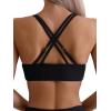 imageSOLY HUX Womens Bikini Tops V Neck Criss Cross Back Spaghetti Strap Padded Bathing Suit Swim Top OnlySolid Black
