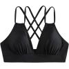 imageSOLY HUX Womens Bikini Tops V Neck Criss Cross Back Spaghetti Strap Padded Bathing Suit Swim Top OnlySolid Black