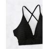 imageSOLY HUX Womens Criss Cross Lace Up Back Bikini Top Swimsuit Bathing Suit TopsPlain Black