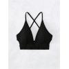 imageSOLY HUX Womens Criss Cross Lace Up Back Bikini Top Swimsuit Bathing Suit TopsPlain Black
