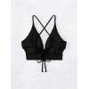 imageSOLY HUX Womens Criss Cross Lace Up Back Bikini Top Swimsuit Bathing Suit TopsPlain Black