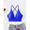 imageSOLY HUX Womens Criss Cross Lace Up Back Bikini Top Swimsuit Bathing Suit TopsPlain Royal Blue