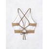 imageSOLY HUX Womens Criss Cross Lace Up Back Bikini Top Swimsuit Bathing Suit TopsPure Brown