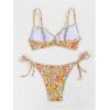 imageSOLY HUX Womens Floral Print Bikini Sets Underwire Tie Side Bathing Suits Two Piece SwimsuitMulticoloured Floral
