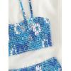 imageSOLY HUX Womens Floral Print Smocked Bikini Set 2 Piece Swimsuit Bathing SuitsBlue Floral