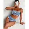 imageSOLY HUX Womens Floral Print Smocked Bikini Set 2 Piece Swimsuit Bathing SuitsBlue Floral