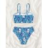 imageSOLY HUX Womens Floral Print Smocked Bikini Set 2 Piece Swimsuit Bathing SuitsBlue Floral