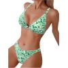 imageSOLY HUX Womens Floral Print Spaghetti Strap Bikini Bathing Suit 2 Piece SwimsuitsGreen Floral