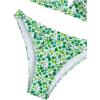 imageSOLY HUX Womens Floral Print Spaghetti Strap Bikini Bathing Suit 2 Piece SwimsuitsGreen Floral