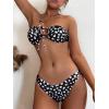 imageSOLY HUX Womens Floral Print Tie Front Bandeau Bikini Bathing Suit 2 Piece SwimsuitsBlack Floral