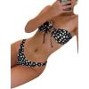 imageSOLY HUX Womens Floral Print Tie Front Bandeau Bikini Bathing Suit 2 Piece SwimsuitsBlack Floral