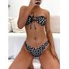 imageSOLY HUX Womens Floral Print Tie Front Bandeau Bikini Bathing Suit 2 Piece SwimsuitsBlack Floral