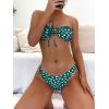 imageSOLY HUX Womens Floral Print Tie Front Bandeau Bikini Bathing Suit 2 Piece SwimsuitsOlive Green Floral