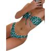 imageSOLY HUX Womens Floral Print Tie Front Bandeau Bikini Bathing Suit 2 Piece SwimsuitsOlive Green Floral
