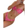 imageSOLY HUX Womens Floral Print Tie Front Bandeau Bikini Bathing Suit 2 Piece SwimsuitsRed Floral