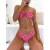 imageSOLY HUX Womens Floral Print Tie Front Bandeau Bikini Bathing Suit 2 Piece SwimsuitsRed Floral