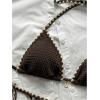 imageSOLY HUX Womens Halter Tie Side Bikini Set High Cut Triangle Textured Swimsuit 2 Piece Bathing SuitCoffee Brown