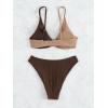 imageSOLY HUX Womens Sexy Bikini Set Color Block Ring Linked Bathing Suits 2 Piece SwimsuitMulticoloured