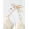 imageSOLY HUX Womens Textured Push Up Bikini Top Halter Tie Backless Bathing Suit Tops Cheeky SwimsuitsSolid Beige