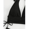 imageSOLY HUX Womens Two Piece Swimsuit Halter Drawstring Side Bathing Suit Bikini Sets Plain Black Small