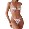 imageSOLY HUX Bathing Suit for Women Floral Print Tie Back Bikini Sets Two Piece SwimsuitWhite Floral