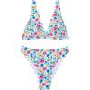 imageSOLY HUX Bikini Sets for Women Floral Print Scallop Trim Swimsuit Two Piece Bathing SuitsMulticoloured Floral
