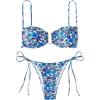 imageSOLY HUX Bikini Sets for Women Floral Print Tie Side Bathing Suits Two Piece SwimsuitBlue Floral