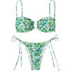 imageSOLY HUX Bikini Sets for Women Floral Print Tie Side Bathing Suits Two Piece SwimsuitGreen Floral