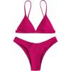 imageSOLY HUX Bikini Sets for Women Sexy Triangle High Cut Bikini Bathing Suits 2 Piece SwimsuitSolid Hot Pink