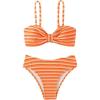 imageSOLY HUX Womens Bikini Sets Striped Bowknot Bathing Suits Spaghetti Strap Two Piece SwimsuitOrange Striped
