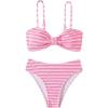 imageSOLY HUX Womens Bikini Sets Striped Bowknot Bathing Suits Spaghetti Strap Two Piece SwimsuitPink Striped