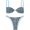 imageSOLY HUX Womens Bikini Sets Two Piece Leopard Print Swimsuit High Cut Spaghetti Straps Bathing SuitBlue Leopard