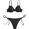imageSOLY HUX Womens Bikini Sets Underwire Bathing Suits High Waisted Tie Side Two Piece SwimsuitsBlack Floral